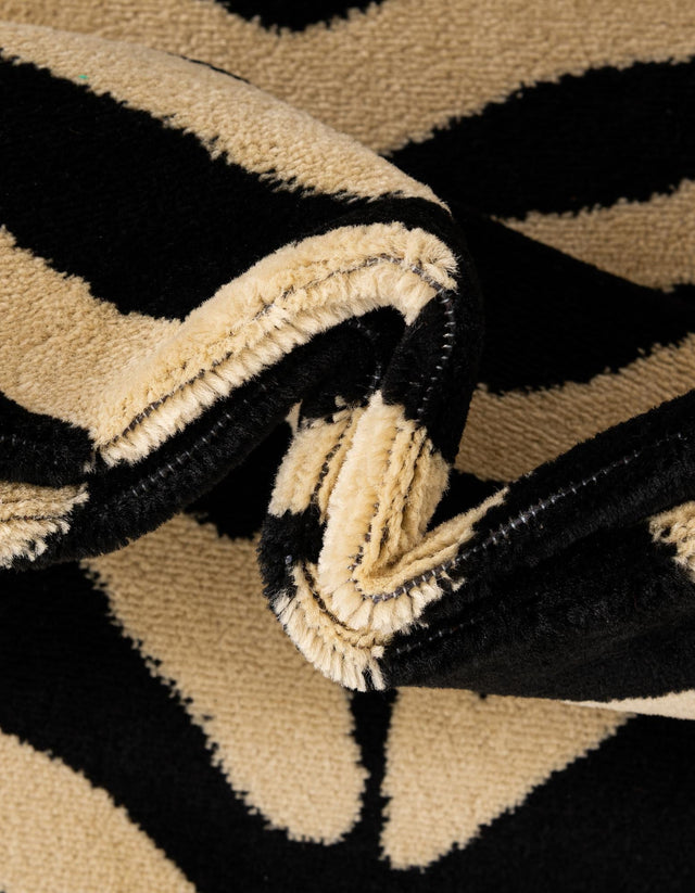Black 7' 10 x 7' 10 Wildlife Square Area Rug Animal Print Safari Jungle Inspired Carpet for Unique Modern Interior Design for Sale at Rug Engine