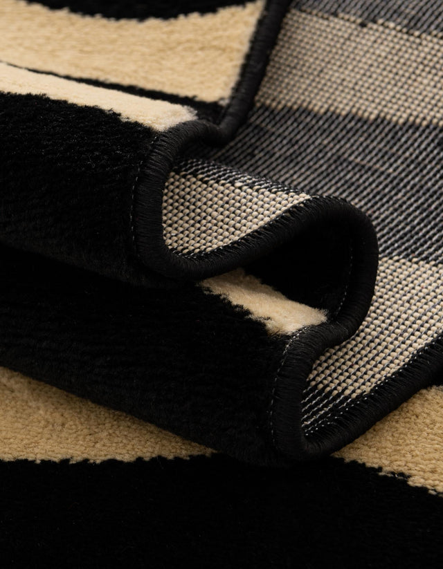 Black 3' 1 x 3' 1 Wildlife Round Area Rug Animal Print Safari Jungle Inspired Carpet for Unique Modern Interior Design for Sale at Rug Engine