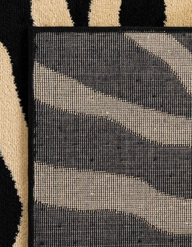 Black 4' 1 x 6' 1 Wildlife Rectangle Area Rug Animal Print Safari Jungle Inspired Carpet for Unique Modern Interior Design for Sale at Rug Engine