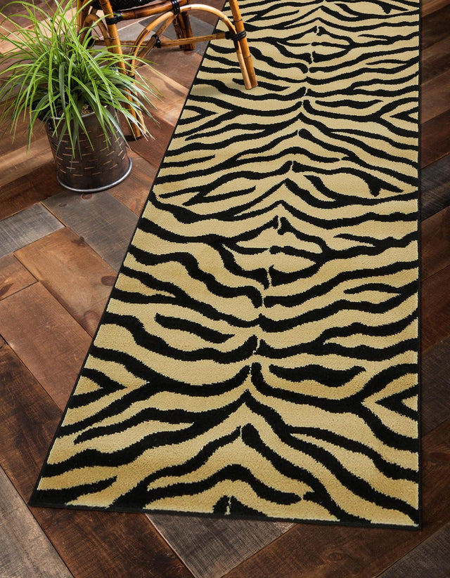 Cream 2' 7 x 10' Wildlife Runner Area Rug Animal Print Safari Jungle Inspired Carpet for Unique Modern Interior Design for Sale at Rug Engine