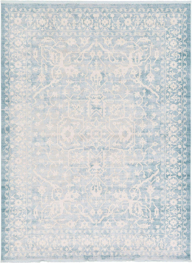 Light Blue 9' x 12' 2 New Classical Rectangle Area Rug 70% Polypropylene & 30% Polyester Traditional Vintage Distressed Carpet for Interior Design Home Decor for Sale at Rug Engine