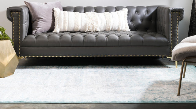 Light Blue 8' x 10' New Classical Rectangle Area Rug 70% Polypropylene & 30% Polyester Traditional Vintage Distressed Carpet for Interior Design Home Decor for Sale at Rug Engine