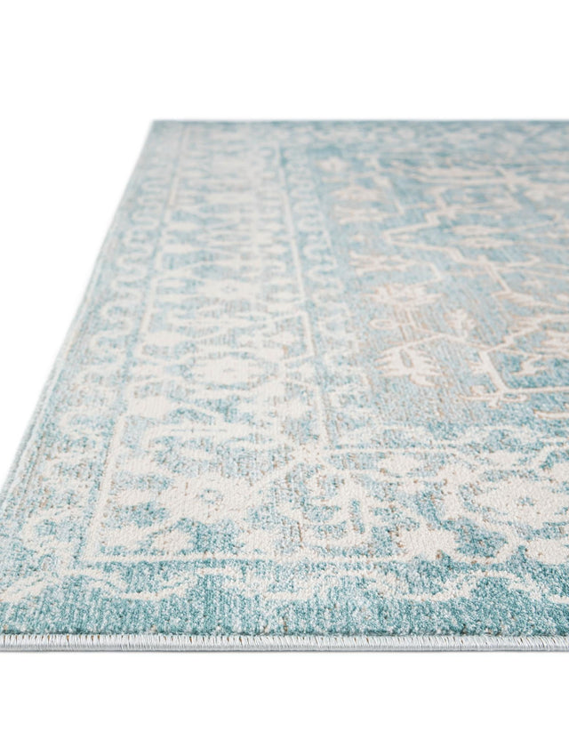 Light Blue 8' x 10' New Classical Rectangle Area Rug 70% Polypropylene & 30% Polyester Traditional Vintage Distressed Carpet for Interior Design Home Decor for Sale at Rug Engine