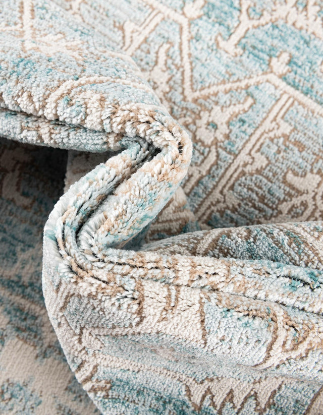 Light Blue 8' x 10' New Classical Rectangle Area Rug 70% Polypropylene & 30% Polyester Traditional Vintage Distressed Carpet for Interior Design Home Decor for Sale at Rug Engine