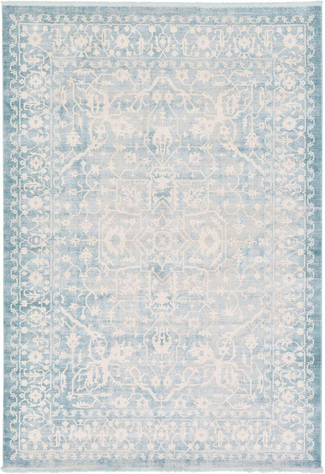 Light Blue 8' x 11' 4 New Classical Rectangle Area Rug 70% Polypropylene & 30% Polyester Traditional Vintage Distressed Carpet for Interior Design Home Decor for Sale at Rug Engine