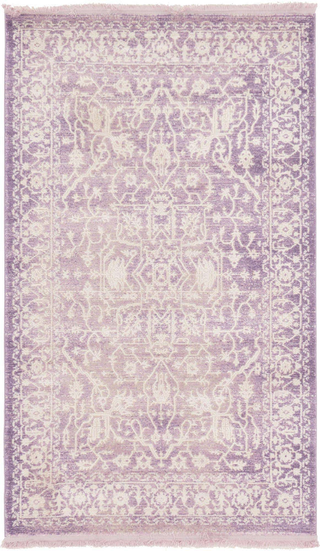 Purple 3' 3 x 5' 3 New Classical Rectangle Area Rug 70% Polypropylene & 30% Polyester Traditional Vintage Distressed Carpet for Interior Design Home Decor for Sale at Rug Engine