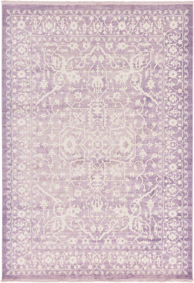 Purple 8' x 11' 4 New Classical Rectangle Area Rug 70% Polypropylene & 30% Polyester Traditional Vintage Distressed Carpet for Interior Design Home Decor for Sale at Rug Engine