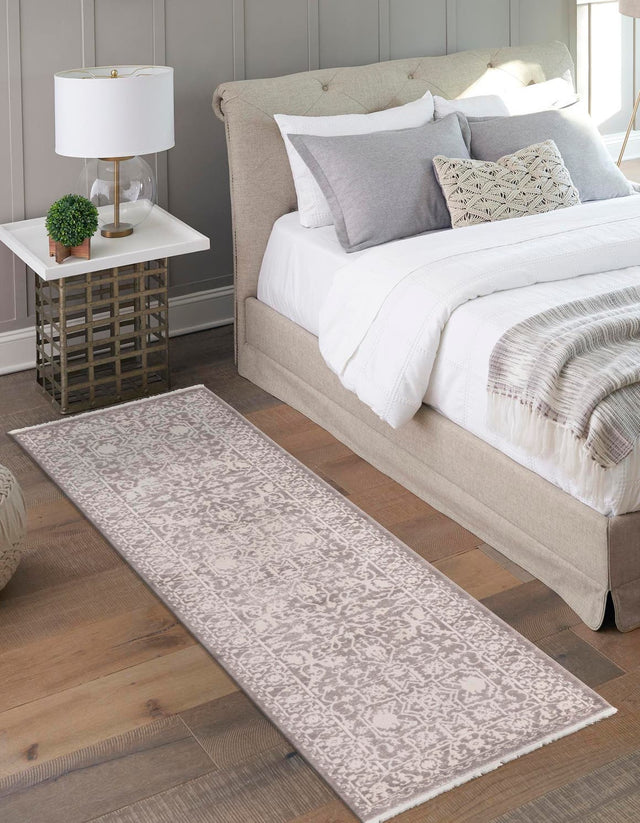 Light Gray 2' 7 x 10' New Classical Runner Area Rug 70% Polypropylene & 30% Polyester Traditional Vintage Distressed Carpet for Interior Design Home Decor for Sale at Rug Engine