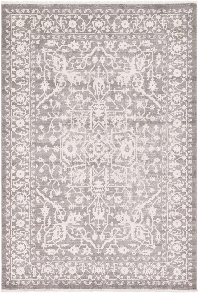 Light Gray 6' 8 x 10' New Classical Rectangle Area Rug 70% Polypropylene & 30% Polyester Traditional Vintage Distressed Carpet for Interior Design Home Decor for Sale at Rug Engine