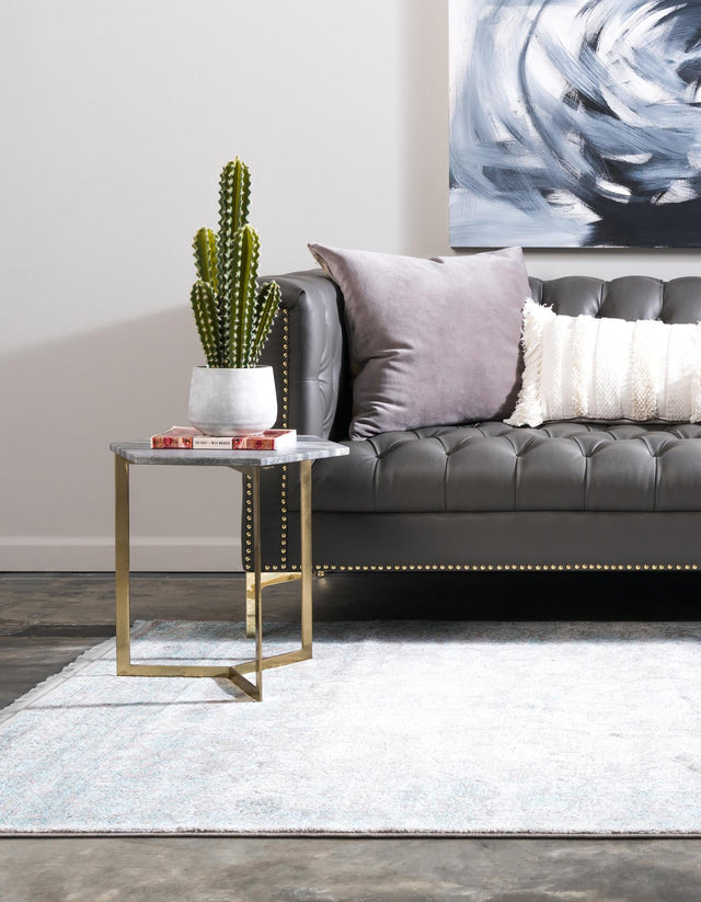 Light Blue 4' 1 x 6' 1 New Classical Rectangle Area Rug 70% Polypropylene & 30% Polyester Traditional Vintage Distressed Carpet for Interior Design Home Decor for Sale at Rug Engine