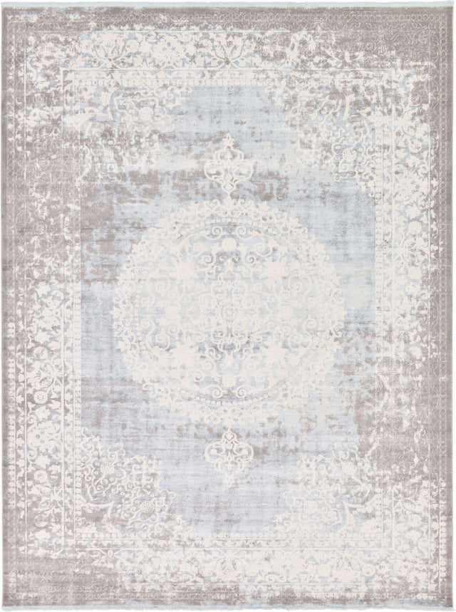 Light Blue 10' x 13' 1 New Classical Rectangle Area Rug 70% Polypropylene & 30% Polyester Traditional Vintage Distressed Carpet for Interior Design Home Decor for Sale at Rug Engine