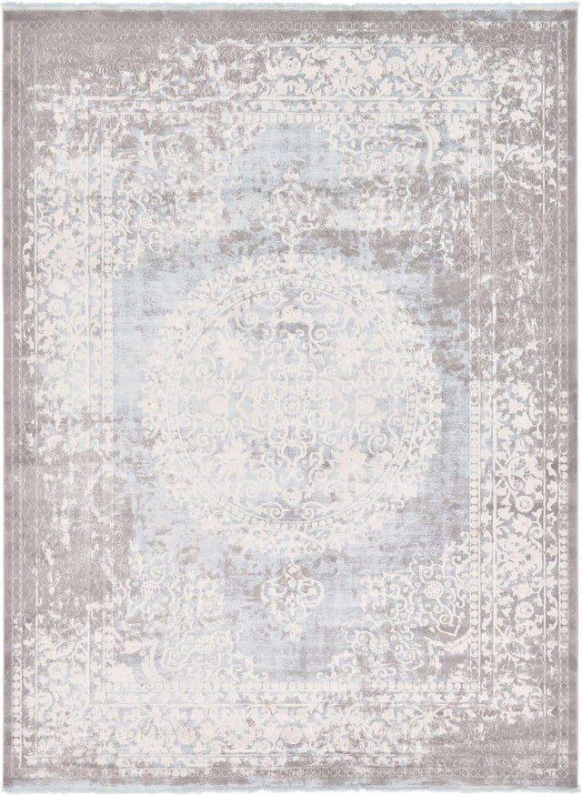 Light Blue 9' x 12' 2 New Classical Rectangle Area Rug 70% Polypropylene & 30% Polyester Traditional Vintage Distressed Carpet for Interior Design Home Decor for Sale at Rug Engine