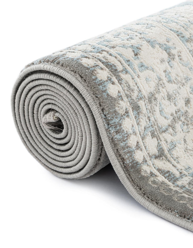 Light Blue 2' 7 x 10' New Classical Runner Area Rug 70% Polypropylene & 30% Polyester Traditional Vintage Distressed Carpet for Interior Design Home Decor for Sale at Rug Engine