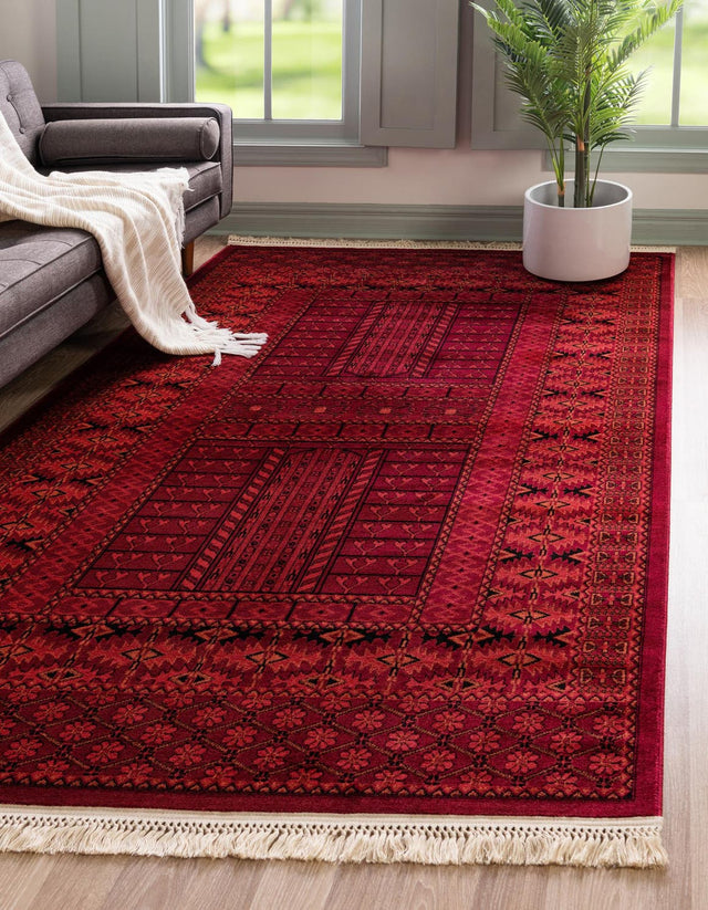 Red 4' 1 x 6' 1 Tekke Rectangle Area Rug