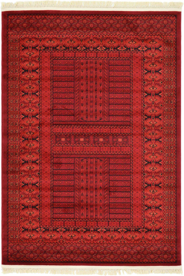 Red 4' 1 x 6' 1 Tekke Rectangle Area Rug