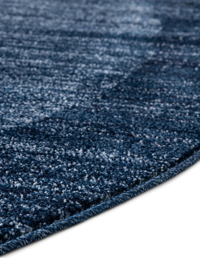 Navy Blue 6' 1 x 6' 1 Del Mar Round Area Rug 100% Polypropylene Easy Clean Stain Resistant Vivid Modern Carpet Mat for Home Decor Interior Designing for Sale at Rug Engine