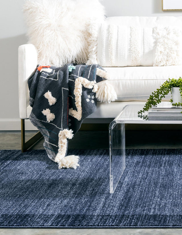 Navy Blue 7' 10 x 11' Del Mar Rectangle Area Rug 100% Polypropylene Easy Clean Stain Resistant Vivid Modern Carpet Mat for Home Decor Interior Designing for Sale at Rug Engine