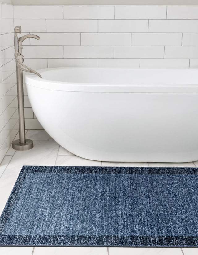 Navy Blue 2' x 6' 1 Del Mar Runner Area Rug 100% Polypropylene Easy Clean Stain Resistant Vivid Modern Carpet Mat for Home Decor Interior Designing for Sale at Rug Engine