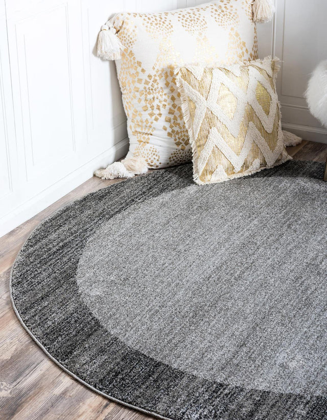 Light Gray 4' 1 x 4' 1 Del Mar Round Area Rug 100% Polypropylene Easy Clean Stain Resistant Vivid Modern Carpet Mat for Home Decor Interior Designing for Sale at Rug Engine