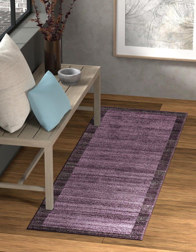 Violet 2' 7 x 10' Del Mar Runner Area Rug 100% Polypropylene Easy Clean Stain Resistant Vivid Modern Carpet Mat for Home Decor Interior Designing for Sale at Rug Engine