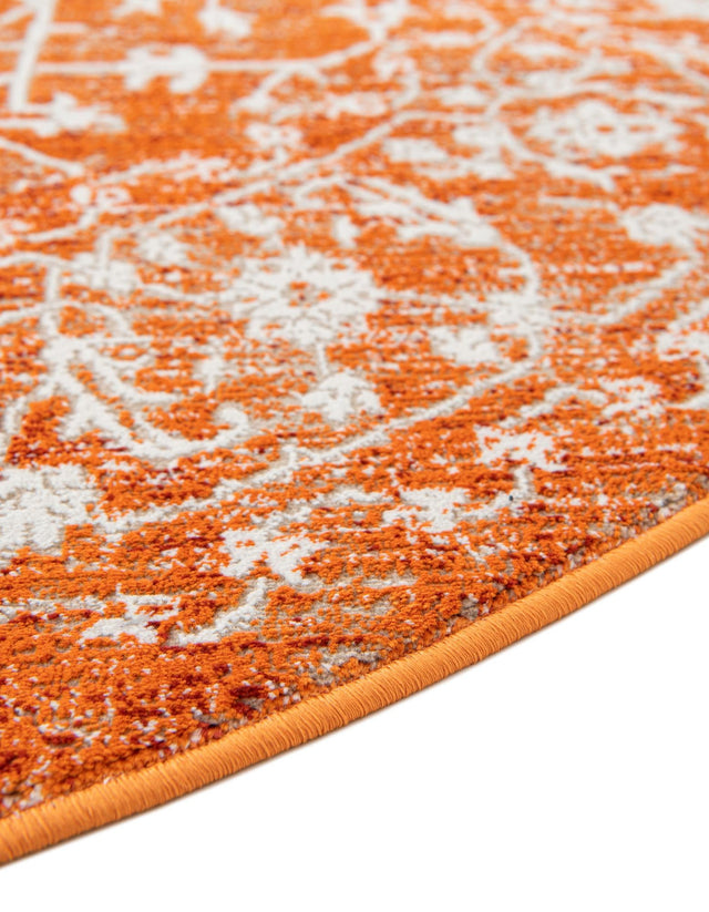 Terracotta 5' 3 x 5' 3 New Classical Round Area Rug 70% Polypropylene & 30% Polyester Traditional Vintage Distressed Carpet for Interior Design Home Decor for Sale at Rug Engine