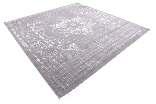 Light Gray 8' x 8' New Classical Square Area Rug 70% Polypropylene & 30% Polyester Traditional Vintage Distressed Carpet for Interior Design Home Decor for Sale at Rug Engine