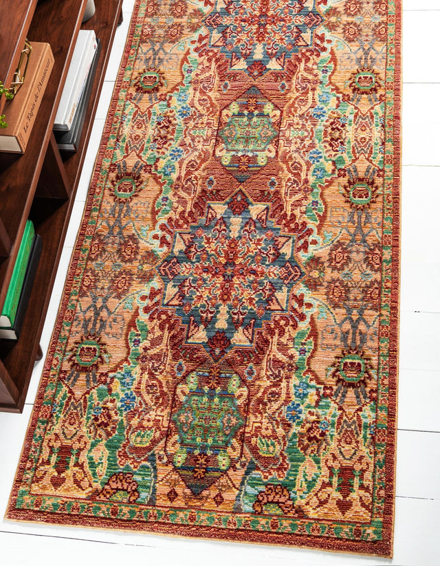 Peach 3' x 10' Austin Runner Area Rug 100% Polyester Durable Cotton Backing Living Dining Room Bedroom Office Vintage Decor Carpet for Sale at Rug Engine
