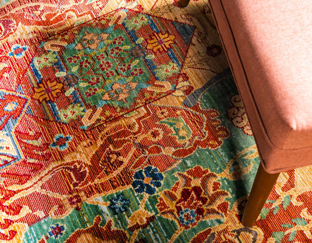 Peach 3' x 10' Austin Runner Area Rug 100% Polyester Durable Cotton Backing Living Dining Room Bedroom Office Vintage Decor Carpet for Sale at Rug Engine
