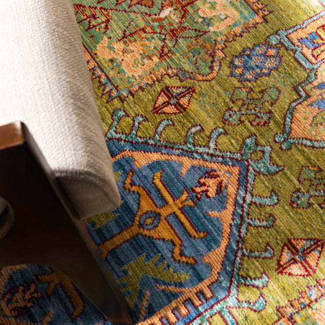 Light Green 5' 1 x 8' Austin Rectangle Area Rug 100% Polyester Durable Cotton Backing Living Dining Room Bedroom Office Vintage Decor Carpet for Sale at Rug Engine
