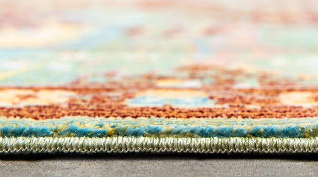 Green 2' 7 x 9' 10 Austin Runner Area Rug 100% Polyester Durable Cotton Backing Living Dining Room Bedroom Office Vintage Decor Carpet for Sale at Rug Engine