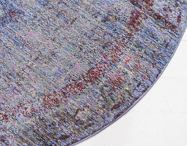 Violet 6' 1 x 6' 1 Austin Round Area Rug 100% Polyester Durable Cotton Backing Living Dining Room Bedroom Office Vintage Decor Carpet for Sale at Rug Engine
