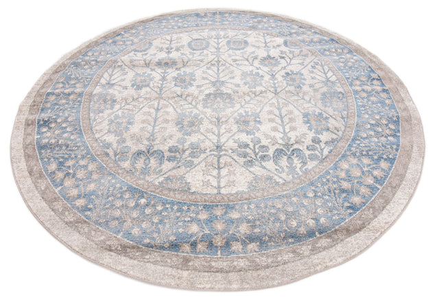 Cream 7' 3 x 7' 3 Salzburg Round Area Rug
