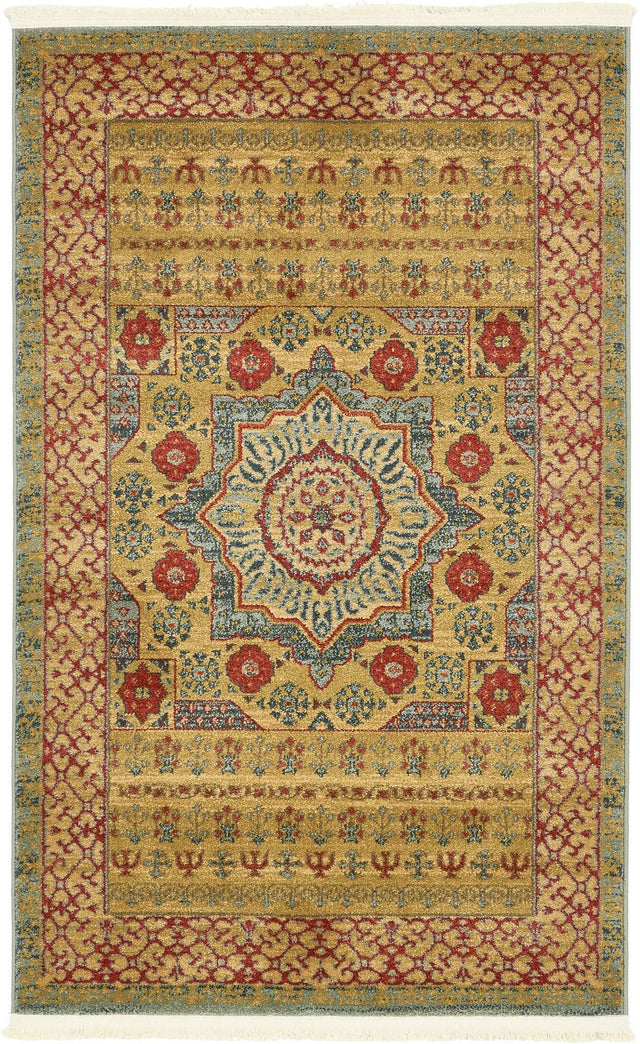 Light Blue 3' 1 x 5' 3 Palace Rectangle Area Rug