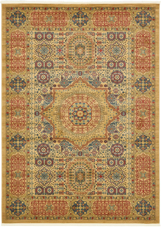 Beige 8' x 11' Palace Rectangle Area Rug