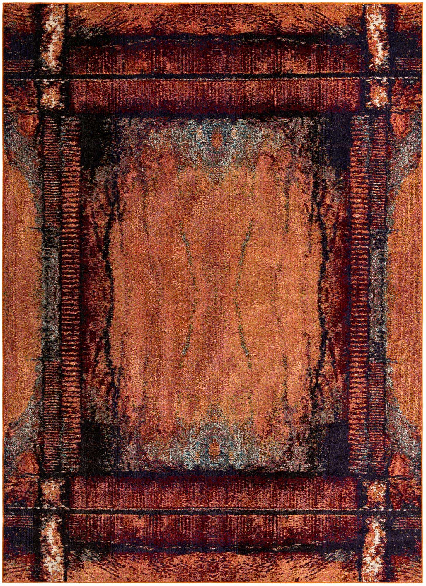Orange 9' x 12' 2 Estrella Rectangle Area Rug 100% Polypropylene Non-Shedding Stain Resistant Carpet Colorful Modern Abstract Design Easy Clean for Home Decor for Sale at Rug Engine