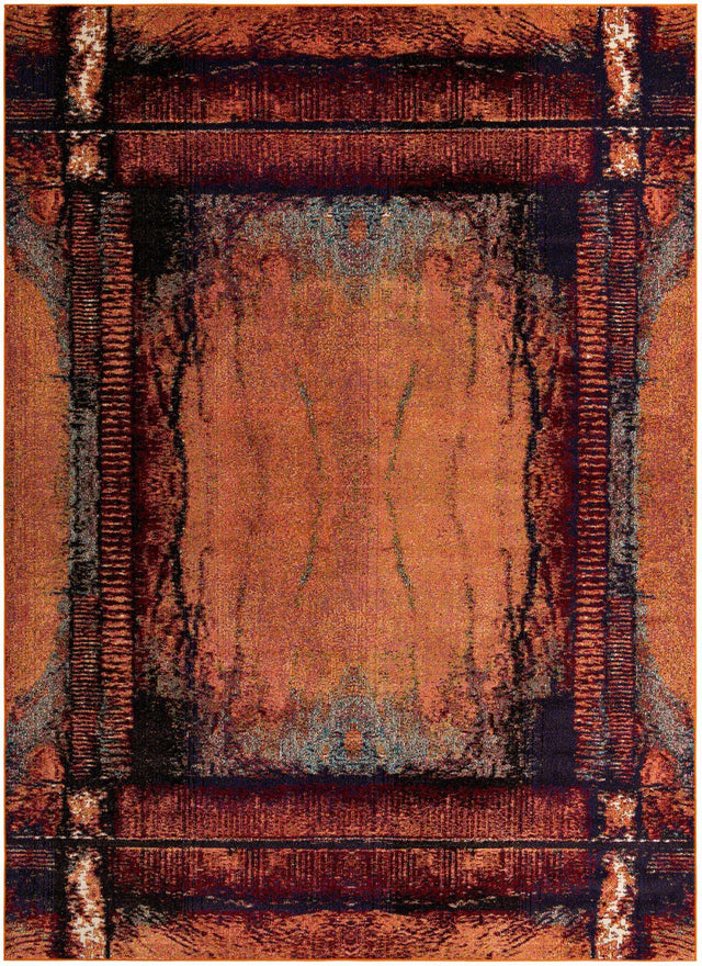 Orange 9' x 12' 2 Estrella Rectangle Area Rug 100% Polypropylene Non-Shedding Stain Resistant Carpet Colorful Modern Abstract Design Easy Clean for Home Decor for Sale at Rug Engine