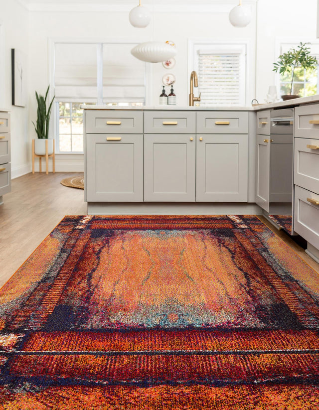 Orange 2' x 3' 1 Estrella Rectangle Area Rug 100% Polypropylene Non-Shedding Stain Resistant Carpet Colorful Modern Abstract Design Easy Clean for Home Decor for Sale at Rug Engine