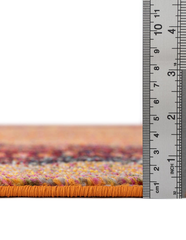 Orange 2' 7 x 10' Estrella Runner Area Rug 100% Polypropylene Non-Shedding Stain Resistant Carpet Colorful Modern Abstract Design Easy Clean for Home Decor for Sale at Rug Engine