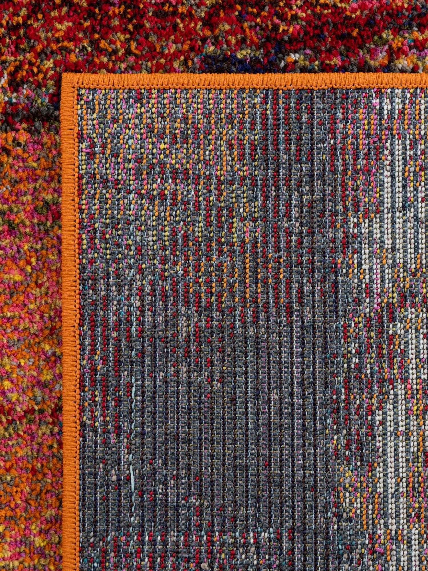 Orange 2' 7 x 12' Estrella Runner Area Rug 100% Polypropylene Non-Shedding Stain Resistant Carpet Colorful Modern Abstract Design Easy Clean for Home Decor for Sale at Rug Engine