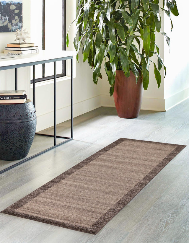 Light Brown 2' x 6' 1 Del Mar Runner Area Rug 100% Polypropylene Easy Clean Stain Resistant Vivid Modern Carpet Mat for Home Decor Interior Designing for Sale at Rug Engine