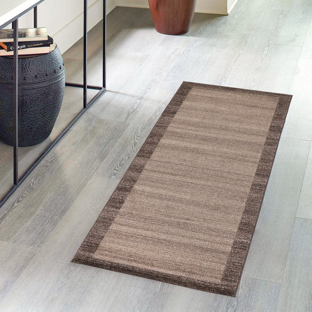 Light Brown 2' x 6' 1 Del Mar Runner Area Rug 100% Polypropylene Easy Clean Stain Resistant Vivid Modern Carpet Mat for Home Decor Interior Designing for Sale at Rug Engine