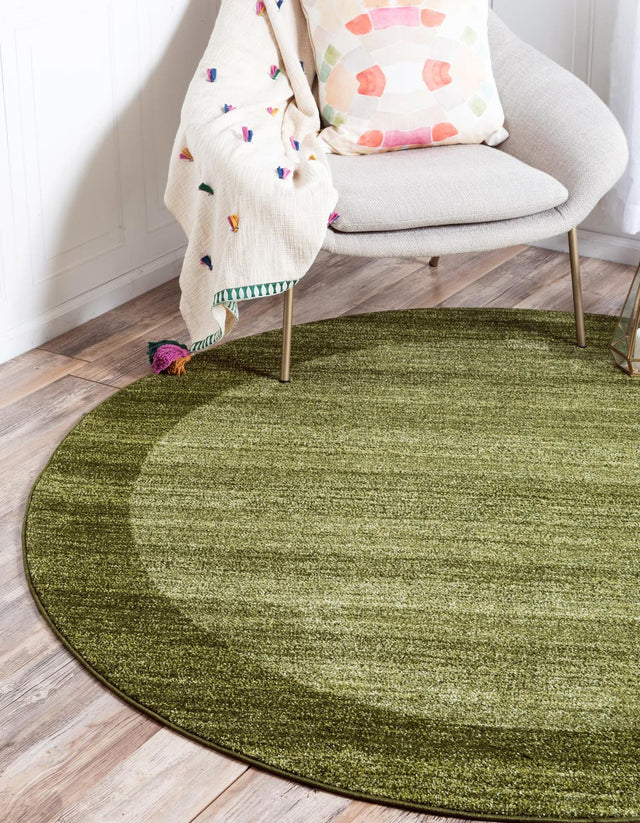 Light Green 6' 1 x 6' 1 Del Mar Round Area Rug 100% Polypropylene Easy Clean Stain Resistant Vivid Modern Carpet Mat for Home Decor Interior Designing for Sale at Rug Engine