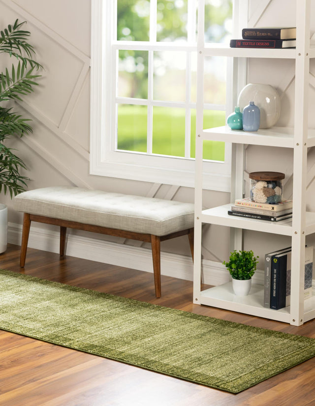 Light Green 2' 7 x 10' Del Mar Runner Area Rug 100% Polypropylene Easy Clean Stain Resistant Vivid Modern Carpet Mat for Home Decor Interior Designing for Sale at Rug Engine