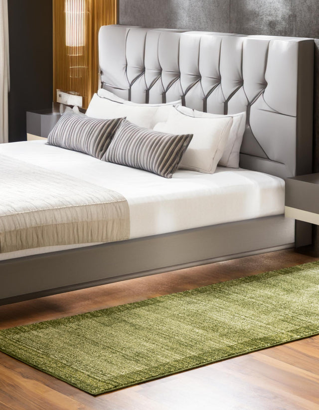 Light Green 2' 7 x 10' Del Mar Runner Area Rug 100% Polypropylene Easy Clean Stain Resistant Vivid Modern Carpet Mat for Home Decor Interior Designing for Sale at Rug Engine