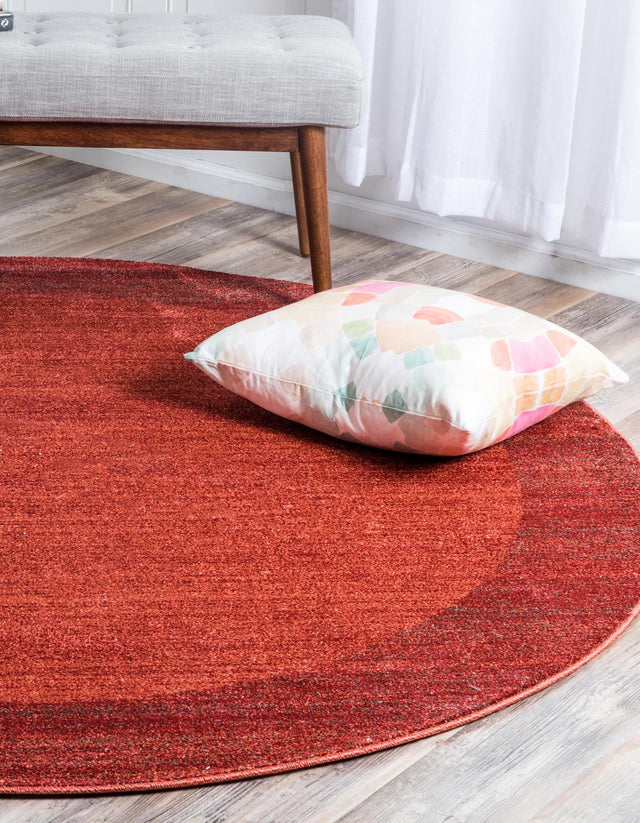 Terracotta 6' 1 x 6' 1 Del Mar Round Area Rug 100% Polypropylene Easy Clean Stain Resistant Vivid Modern Carpet Mat for Home Decor Interior Designing for Sale at Rug Engine