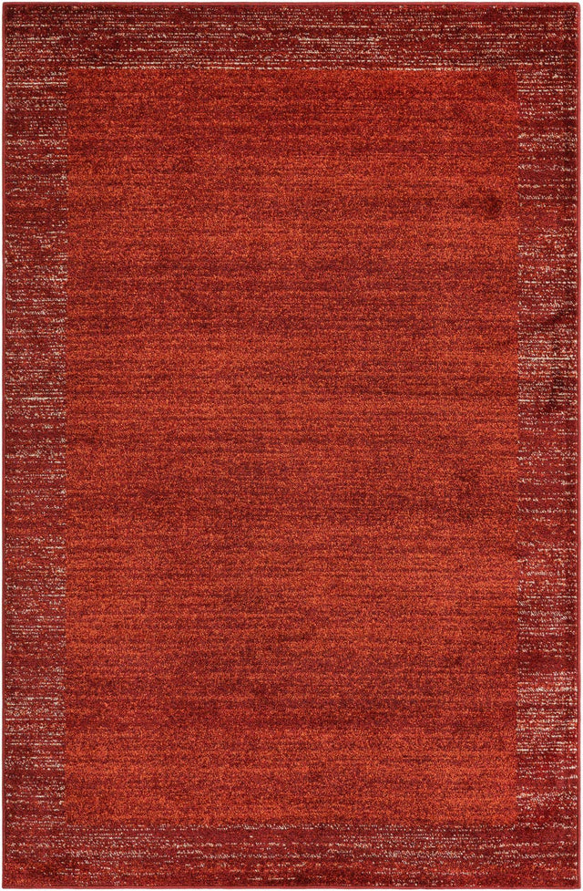 Terracotta 5' 3 x 8' Del Mar Rectangle Area Rug 100% Polypropylene Easy Clean Stain Resistant Vivid Modern Carpet Mat for Home Decor Interior Designing for Sale at Rug Engine