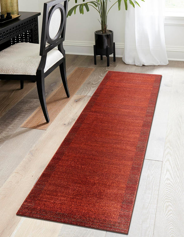 Terracotta 2' 7 x 10' Del Mar Runner Area Rug 100% Polypropylene Easy Clean Stain Resistant Vivid Modern Carpet Mat for Home Decor Interior Designing for Sale at Rug Engine
