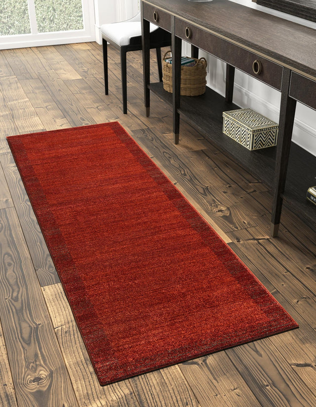 Terracotta 2' 7 x 10' Del Mar Runner Area Rug 100% Polypropylene Easy Clean Stain Resistant Vivid Modern Carpet Mat for Home Decor Interior Designing for Sale at Rug Engine