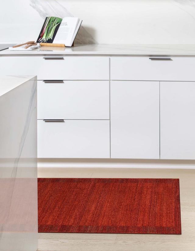 Terracotta 2' 7 x 10' Del Mar Runner Area Rug 100% Polypropylene Easy Clean Stain Resistant Vivid Modern Carpet Mat for Home Decor Interior Designing for Sale at Rug Engine