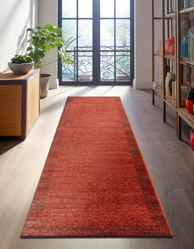 Terracotta 2' 7 x 10' Del Mar Runner Area Rug 100% Polypropylene Easy Clean Stain Resistant Vivid Modern Carpet Mat for Home Decor Interior Designing for Sale at Rug Engine